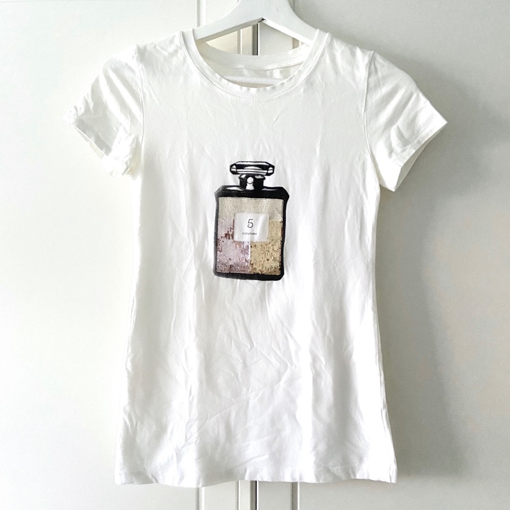 Perfume Bottle Design Sequin Shirt